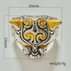 Retro Fashion Two Tone Leopard Head Ring Alloy Electroplated Geometric Animal Style Statement Ring For Unisex Wear