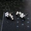 Retro Fashion Women's Copper Star Earrings With Plaid Acrylic Blue Embroidery And Zircon Inlay