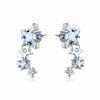 Retro Fashion Women's Copper Star Earrings With Plaid Acrylic Blue Embroidery And Zircon Inlay