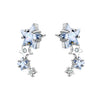 Retro Fashion Women's Copper Star Earrings With Plaid Acrylic Blue Embroidery And Zircon Inlay