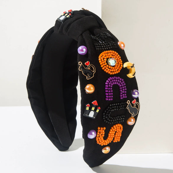 Retro Festival Elements Fabric Beaded Diamond Headband Hair Accessories