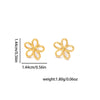 Retro Fivepetal Flower Hollow Titanium Steel Earrings For Women With Electroplating
