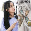 Retro Floral Parrot Print Narrow Long Silk Hair Scarf Elegant Hair Ribbon For Women