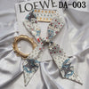 Retro Floral Parrot Print Narrow Long Silk Hair Scarf Elegant Hair Ribbon For Women