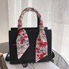 Retro Floral Parrot Print Narrow Long Silk Hair Scarf Elegant Hair Ribbon For Women