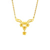 Retro Floral Pendant Necklace With Water Wave Chain Copper Alloy Gold Plated Women's Wedding Jewelry