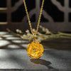 Retro Floral Pendant Necklace With Water Wave Chain Copper Alloy Gold Plated Women's Wedding Jewelry