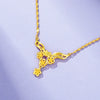 Retro Floral Pendant Necklace With Water Wave Chain Copper Alloy Gold Plated Women's Wedding Jewelry