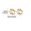 Retro Floral Zircon Stud Earrings For Women With Gold Plated Stainless Steel And Vacuum Plated Finish