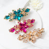 Retro Flower Agate Inlay Rhinestones Hair Clip 1 Piece