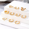Retro Flower Geometric Pattern Alloy Ring For Women