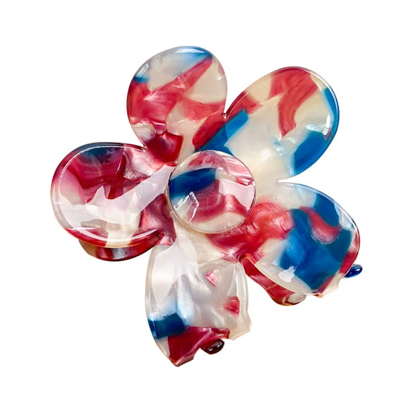 Retro Flower Handmade Pvc Hair Accessories For Women Grab Clip