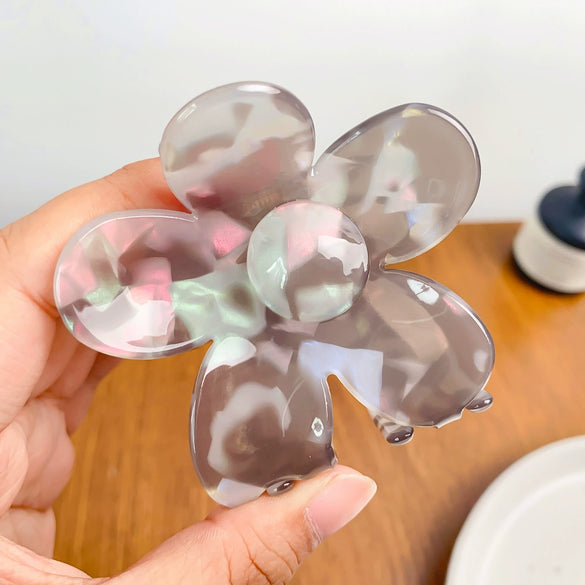 Retro Flower Handmade Pvc Hair Accessories For Women Grab Clip
