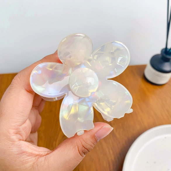 Retro Flower Handmade Pvc Hair Accessories For Women Grab Clip