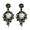 Retro Flower Pearl Rhinestone Alloy Earrings With Electroplated Finish Fashion Wholesale Jewelry