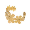Retro Flower Stainless Steel Bracelet For Women With Electroplating And Exaggerated Design Sense