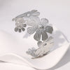 Retro Flower Stainless Steel Bracelet For Women With Electroplating And Exaggerated Design Sense