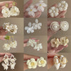 Retro Flower Tassel Pearl U Shaped Earrings For Women Set With Pearls Little Fresh Style