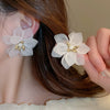 Retro Flower Tassel Pearl U Shaped Earrings For Women Set With Pearls Little Fresh Style