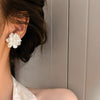 Retro Flower Tassel Pearl U Shaped Earrings For Women Set With Pearls Little Fresh Style