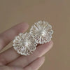 Retro Flower Tassel Pearl U Shaped Earrings For Women Set With Pearls Little Fresh Style