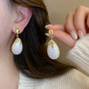 Retro Flower Tassel Pearl U Shaped Earrings For Women Set With Pearls Little Fresh Style