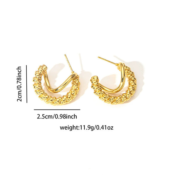 Retro Flower Titanium Steel Electroplated Women's Earrings