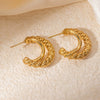 Retro Flower Titanium Steel Electroplated Women's Earrings