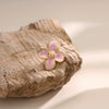 Retro Four Leaf Flower Enamel Stainless Steel Earrings For Women Electroplated Fashion Floral Jewelry Wholesale