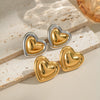 Retro French Classic Heart Pattern Titanium Steel Earrings For Women With Electroplating