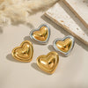 Retro French Classic Heart Pattern Titanium Steel Earrings For Women With Electroplating
