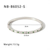 Retro French Literature And Art Style Geometric Zircon Bracelet Stainless Steel With 18K Real Gold Electroplating Non Fading Waterproof Anti Allergy
