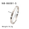 Retro French Literature And Art Style Geometric Zircon Bracelet Stainless Steel With 18K Real Gold Electroplating Non Fading Waterproof Anti Allergy