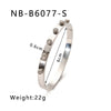 Retro French Literature And Art Style Geometric Zircon Bracelet Stainless Steel With 18K Real Gold Electroplating Non Fading Waterproof Anti Allergy