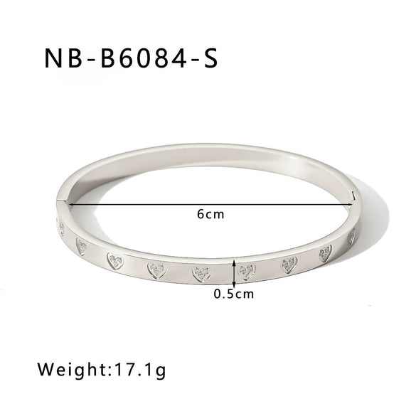Retro French Literature And Art Style Geometric Zircon Bracelet Stainless Steel With 18K Real Gold Electroplating Non Fading Waterproof Anti Allergy
