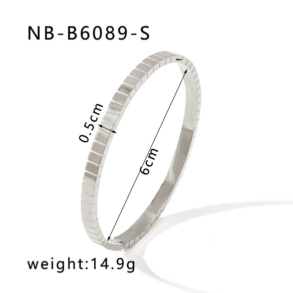 Retro French Literature And Art Style Geometric Zircon Bracelet Stainless Steel With 18K Real Gold Electroplating Non Fading Waterproof Anti Allergy