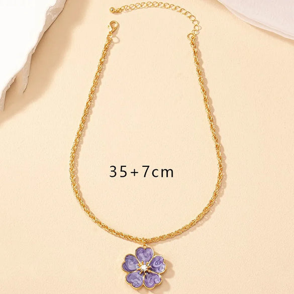 Retro French Style Flower Rhinestones Alloy Wholesale Necklace