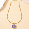 Retro French Style Flower Rhinestones Alloy Wholesale Necklace
