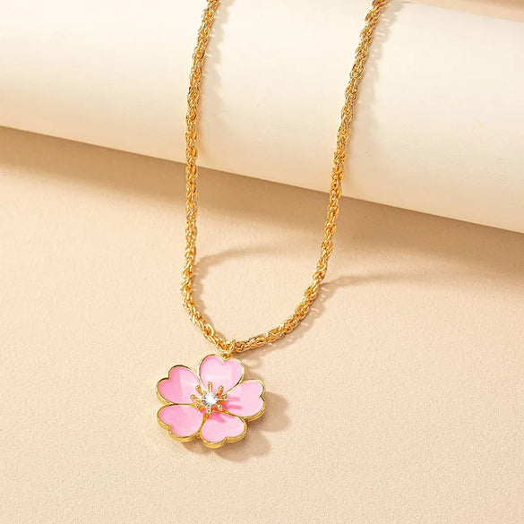 Retro French Style Flower Rhinestones Alloy Wholesale Necklace