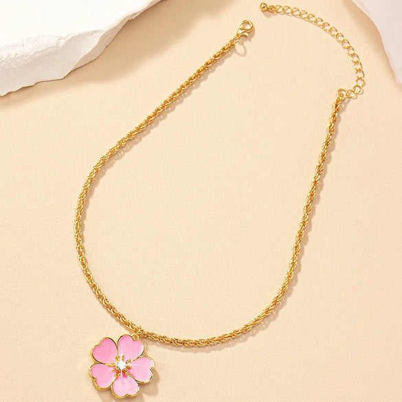 Retro French Style Flower Rhinestones Alloy Wholesale Necklace