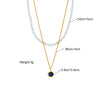 304 Stainless Steel Imitation Pearl 18K Gold Plated Retro French Style Plating Inlay Geometric Zircon Layered Necklaces