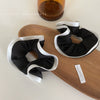 Retro French Style Pu Leather Scrunchie Handmade Fashion Hair Tie Simple Elegant Hair Accessory For Women