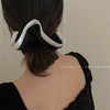 Retro French Style Pu Leather Scrunchie Handmade Fashion Hair Tie Simple Elegant Hair Accessory For Women