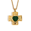 Retro French Style Stainless Steel Necklace Pendant With Hammer Pattern And Love Cross Twist Chain 18K Gold Plated