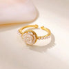 Retro Fresh Flower Imitation Pearl Copper Electroplated Women's Ring