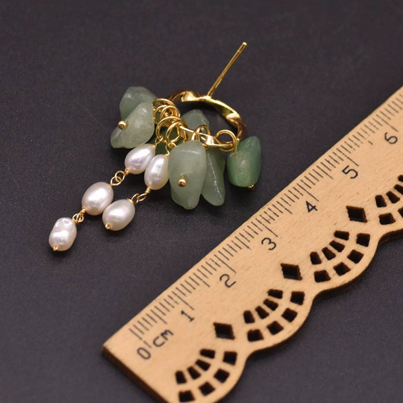 Retro Freshwater Pearl Drop Shape Earrings With Electroplating Design