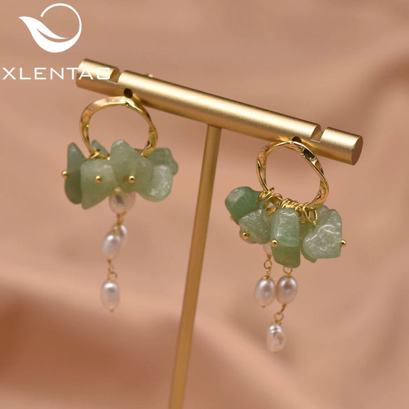 Retro Freshwater Pearl Drop Shape Earrings With Electroplating Design