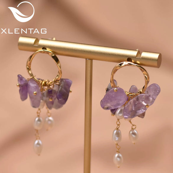 Retro Freshwater Pearl Drop Shape Earrings With Electroplating Design