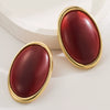 Retro Fruit Style Alloy Earrings For Women With Purple Rhinestone Pearl And Red Oval Strawberry Raffia Flower Design Set With Diamonds