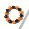 Retro Funny Halloween Pattern Pumpkin Wood Beaded Halloween Women'S Bracelets Necklace